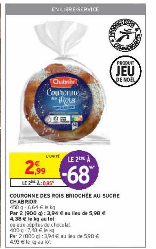 couronne des rois briochée au sucre chabrior