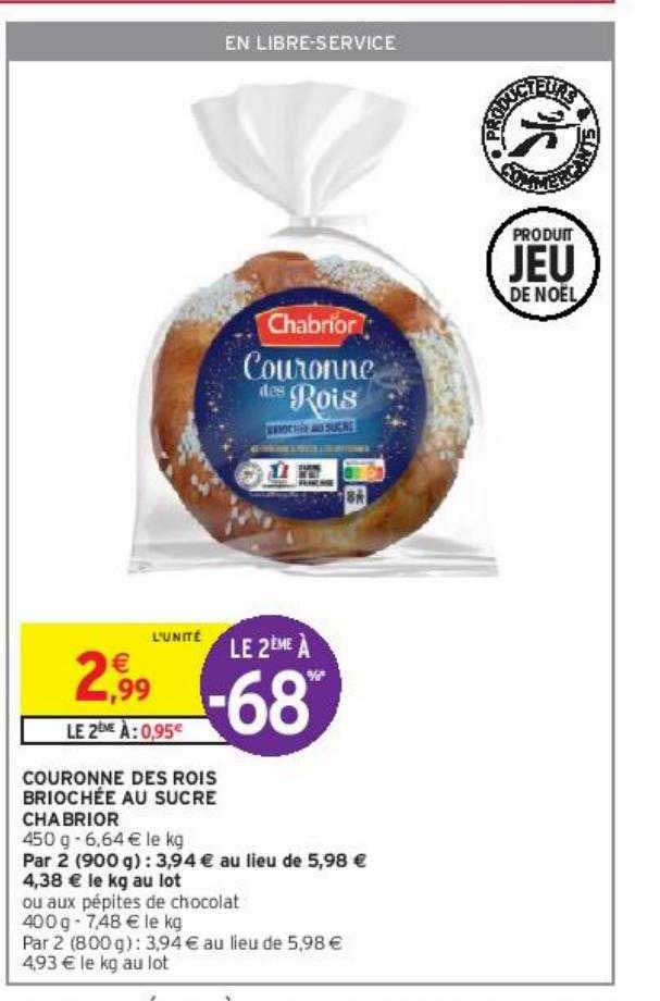 couronne des rois briochée au sucre chabrior