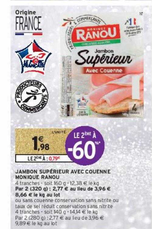 jambon supérieur avec couenne monique ranou