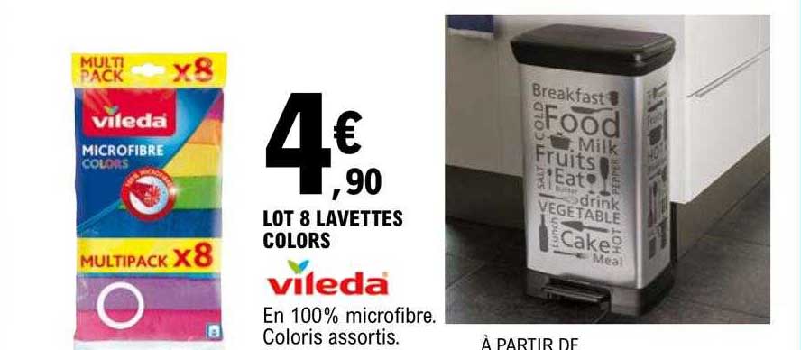 Lot 8 Lavettes Colors Vileda