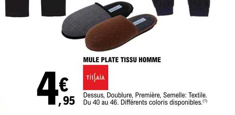 Mule Plate Tissu Homme Tissaia