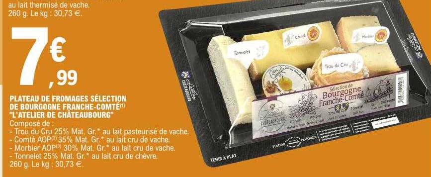 plateau de fromages sélection de bourgogne franche-comté "l'atelier de châteaubourg"