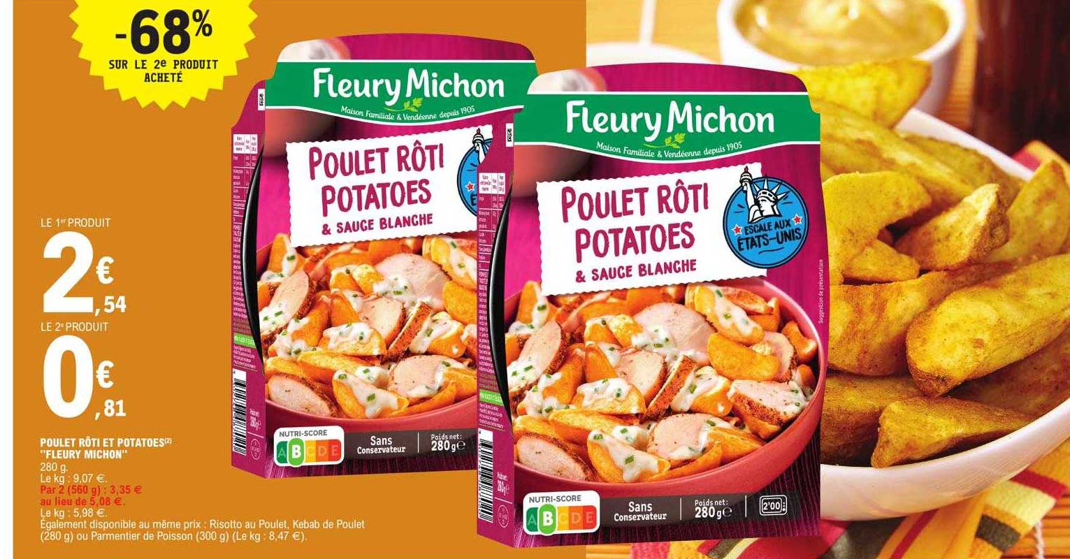 poulet rôti et potatoes "fleury michon"