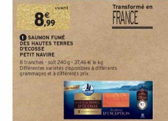 saumon fumé des hautes terres d'écosse petit navire