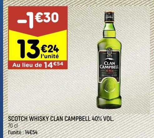scotch whisky clan campbell 40% vol.