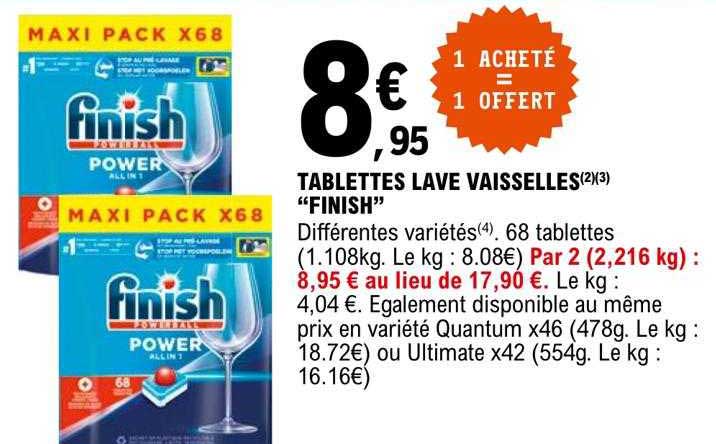 tablettes lave vaisselles "finish"