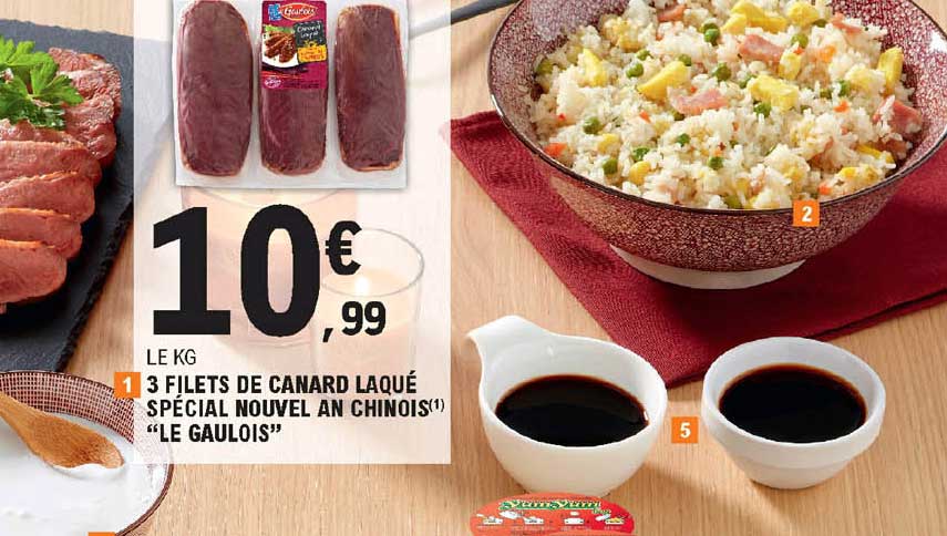 3 filets de canard laqué spécial nouvel an chinois "le gaulois"