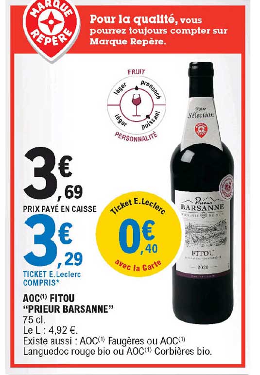 aoc fitou "prieur barsanne"