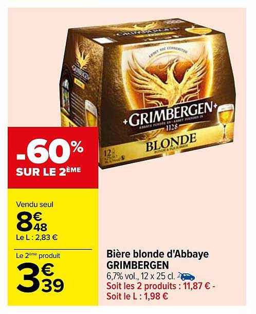 Bière Blonde D'abbaye Grimbergen