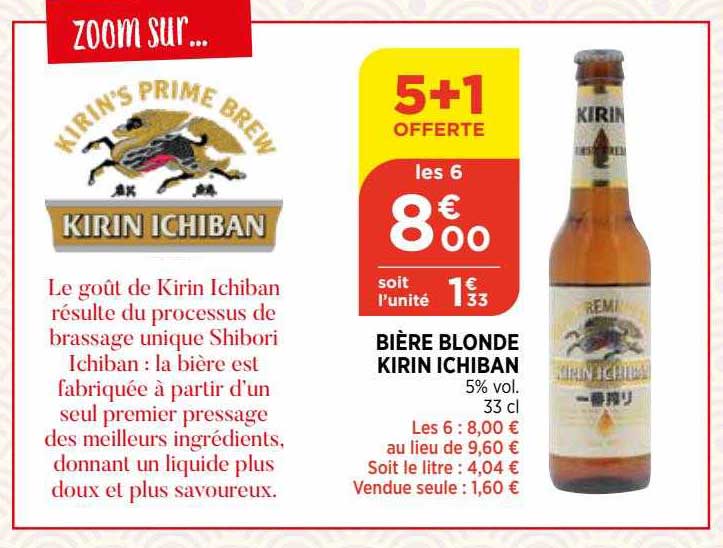 bière blonde kirin ichiban