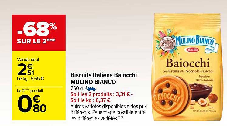 biscuits italiens baiocchi mulino bianco