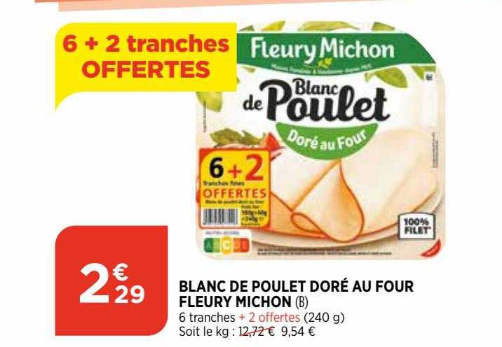 Blanc De Poulet Doré Au Four Fleury Michon