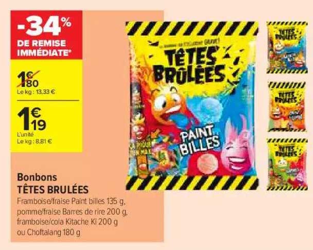 bonbons têtes brulées