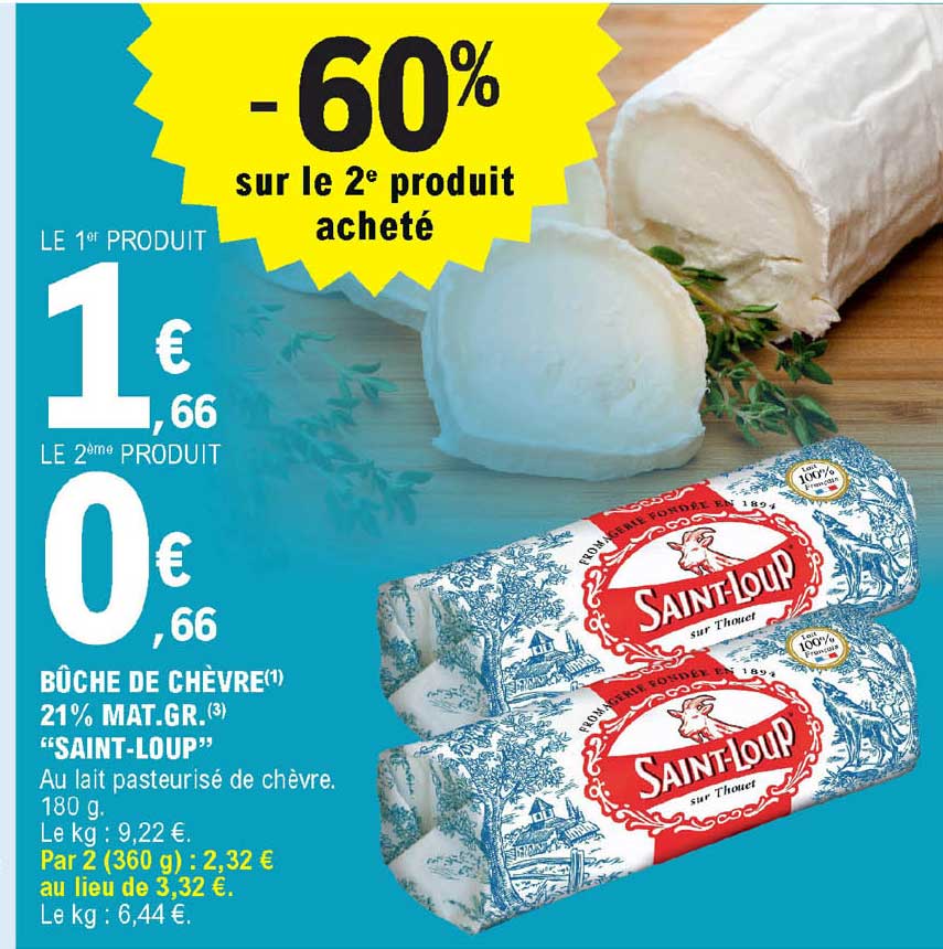 bûche de chèvre 21% mat.gr. "saint-loup"