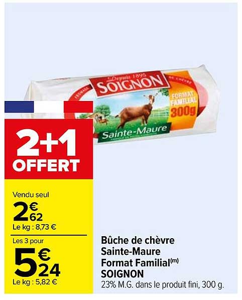 bûche de chèvre saint-maure format familial soignon