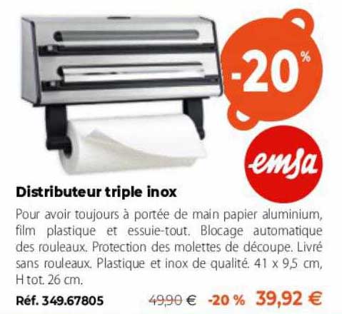 distributeur triple inox emsa