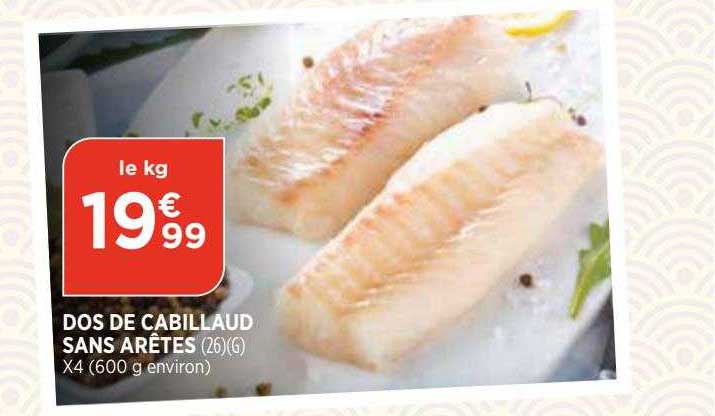dos de cabillaud sans arêtes