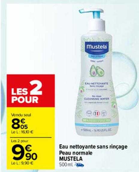 eau nettoyante sans rinçage peau normale mustela