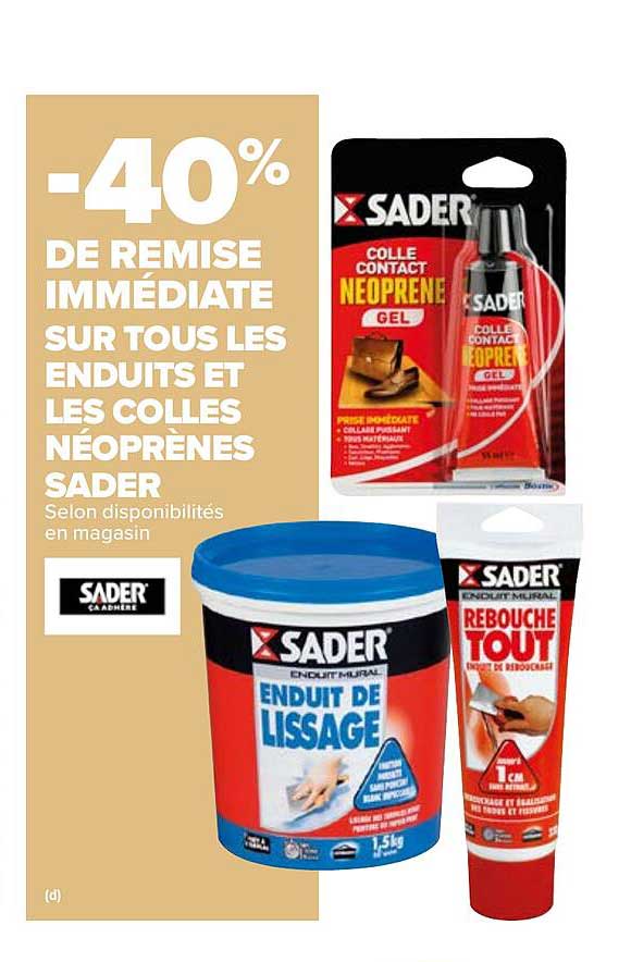 enduits et colles néoprènes sader