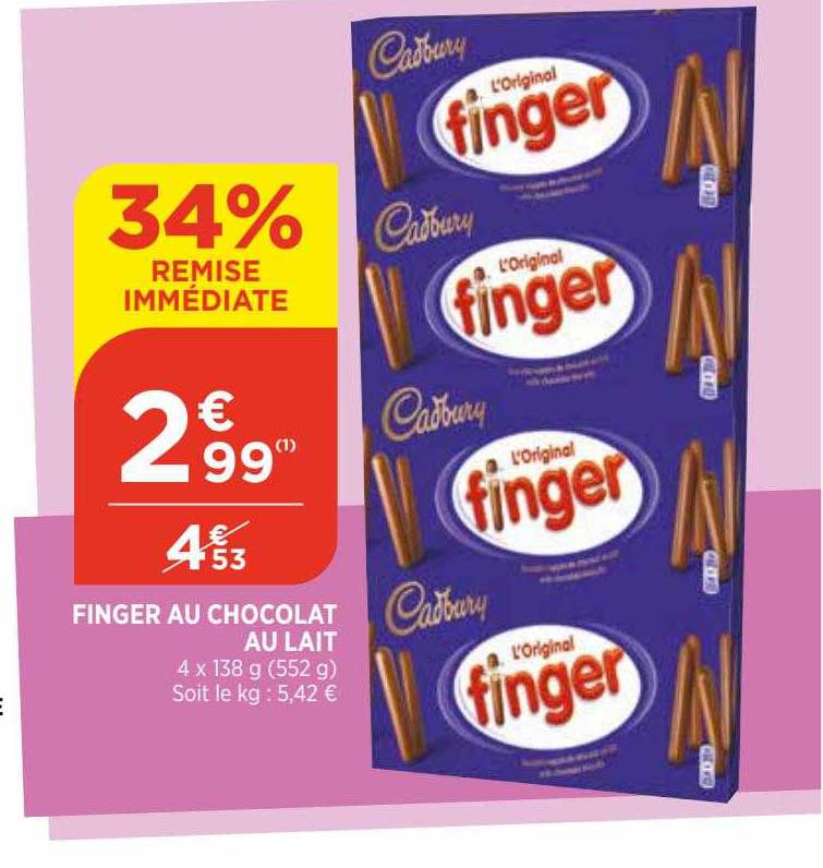 finger au chocolat au lait