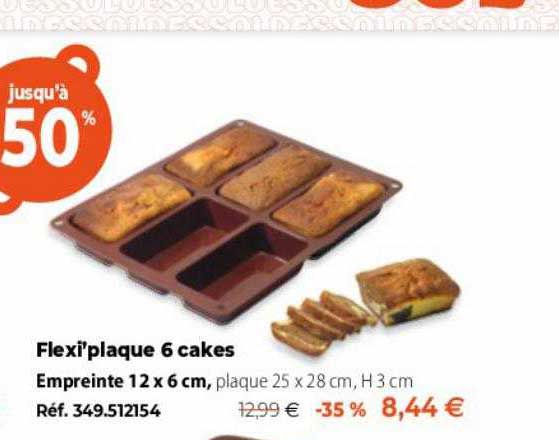 flexi'plaque 6 cakes empreinte 12 x 6 cm
