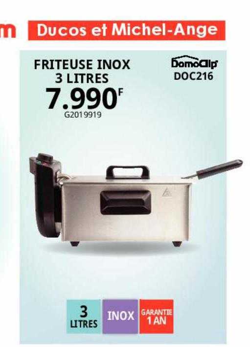 Friteuse Inox 3 Litres DomoClip'