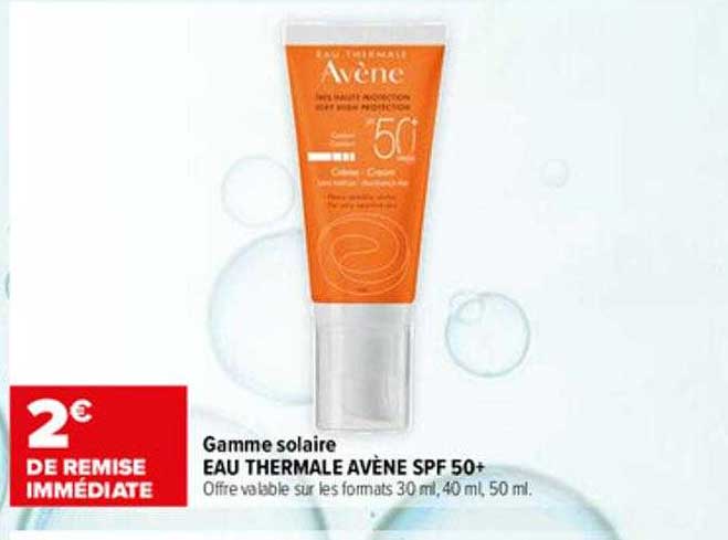 gamme solaire eau thermale avène spf 50+