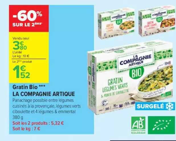 gratin bio la compagnie artique