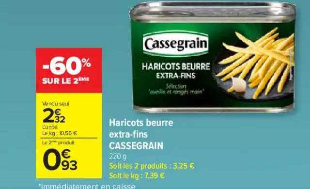 haricots beurre extra-fins cassegrain