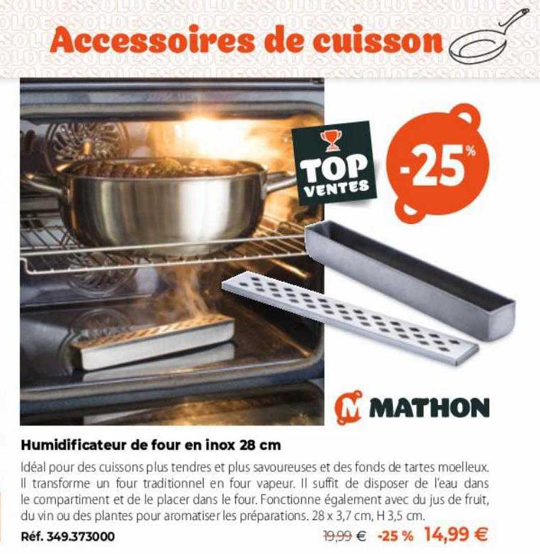 Humidificateur De Four En Inox 28 Cm Mathon