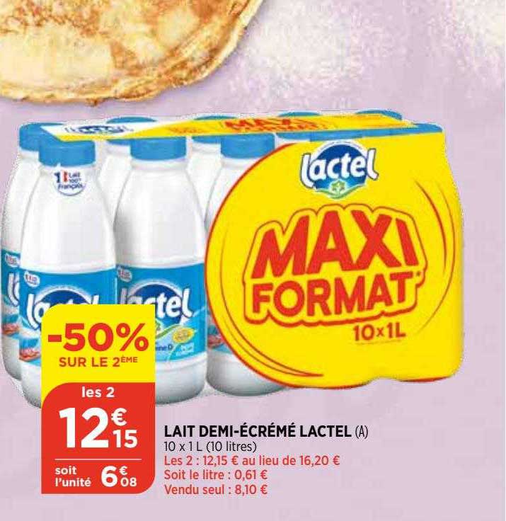lait demi-écrémé lactel