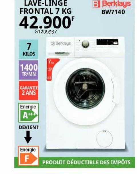 lave-linge frontal 7 kg berklays