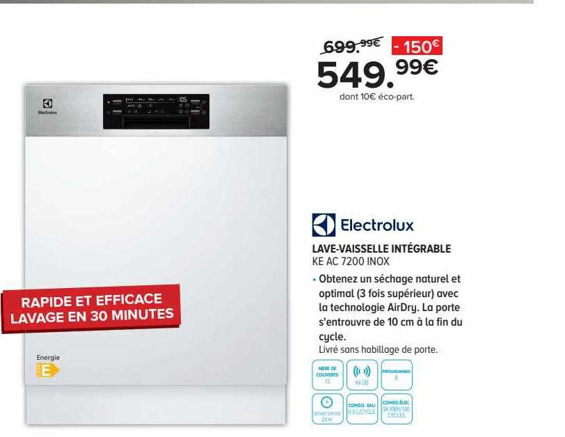 lave-vaisselle intégrable electrolux