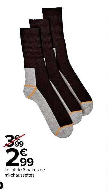 le lot de 3 paires de mi-chaussettes