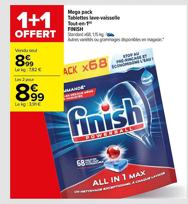 Méga Pack Tablettes Lave-vaisselle Tout-en-1 Finish