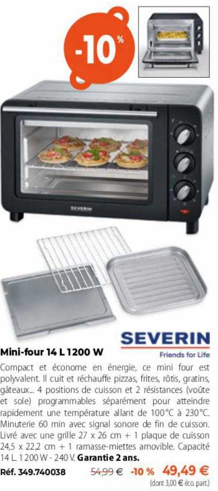 mini-four 14 l 1200 w severin