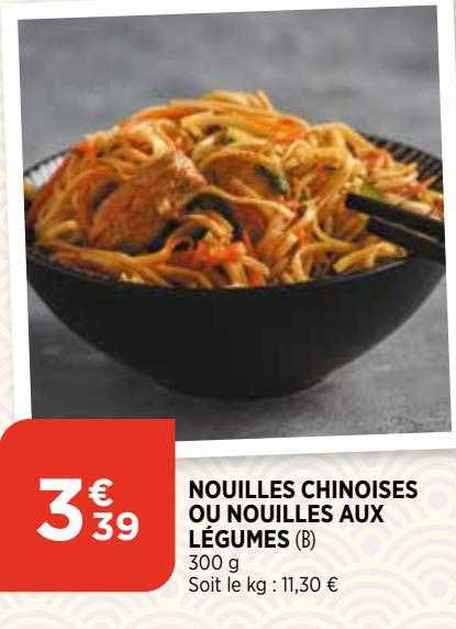 nouilles chinoises ou nouilles aux légumes