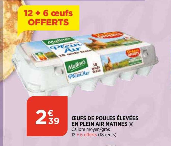 oeufs de poules élevées en plein air matines