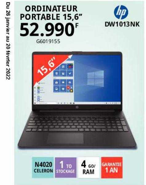 ordinateur portale 15,6" hp
