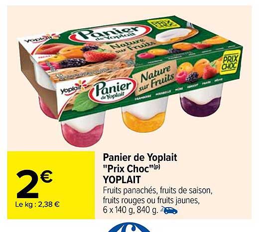 panier de yoplait "prix choc" yoplait