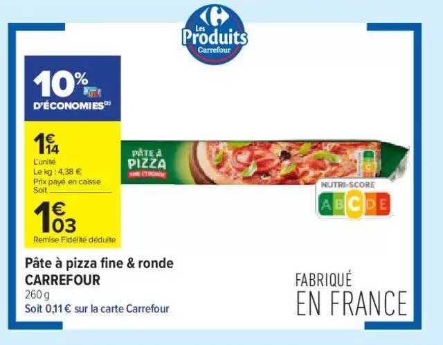 Pâte à Pizza Fine & Ronde Carrefour