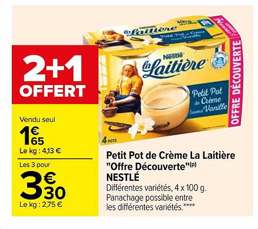 Petit Pot De Crème La Laitière "offre Découverte" Nestlé