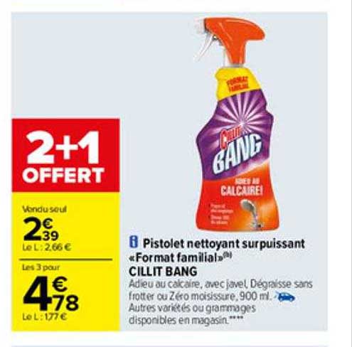 pistolet nettoyant surpuissant «format familial» cillit bang