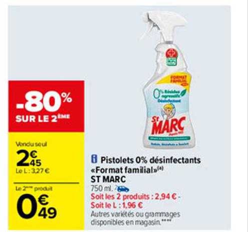 pistolets 0% désinfectants «format familial» st marc