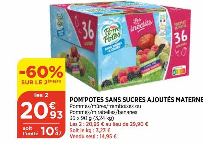Pom'potes Sans Sucres Ajoutés Materne