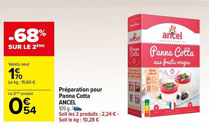 préparation pour panna cotta ancel