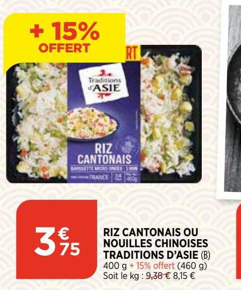 riz cantonais ou nouilles chinoises tradition d'asie