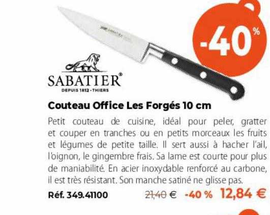 sabatier couteau offfice les forgés 10 cm