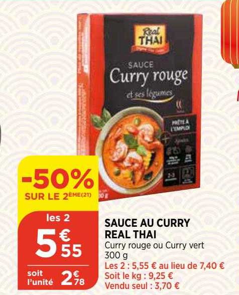 sauce au curry real thaï