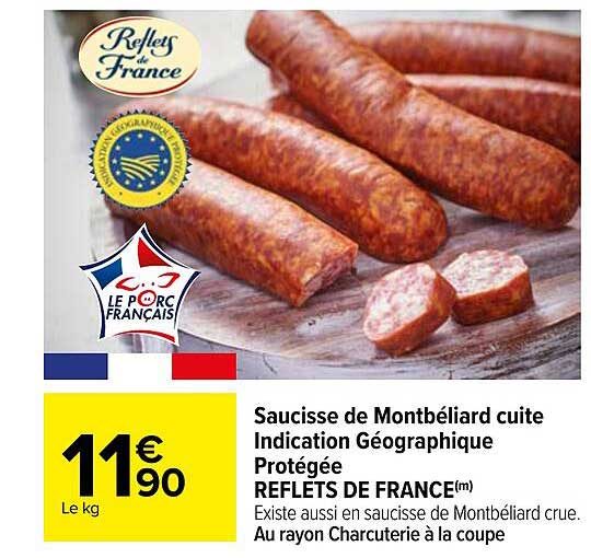 saucisse de montbéliard cuite indication géographique protégée reflets de france